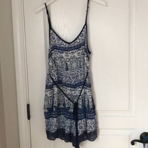 Blue and white romper